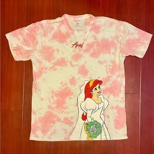 Disney Ariel Pink and White Tie-Dye Tee